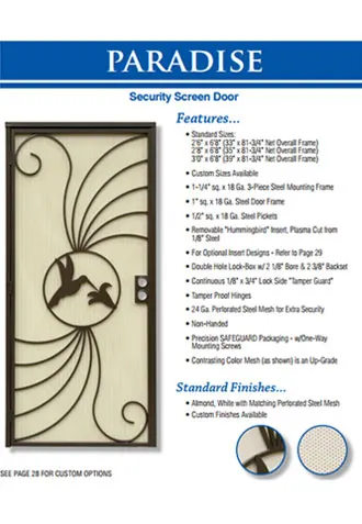Custom Security Screen Doors, Aliso Viejo