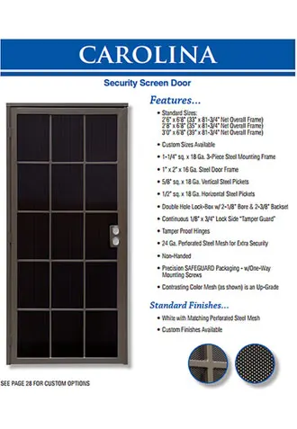 Custom Security Screen Door, Brea