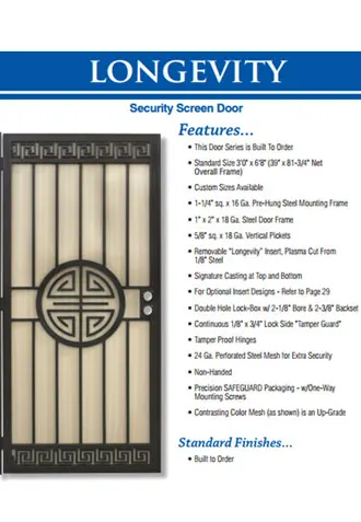 Heavy Duty Security Screen Doors, Dove Canyon
