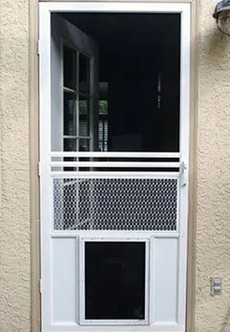 Swinging Screen Door with Pet Door